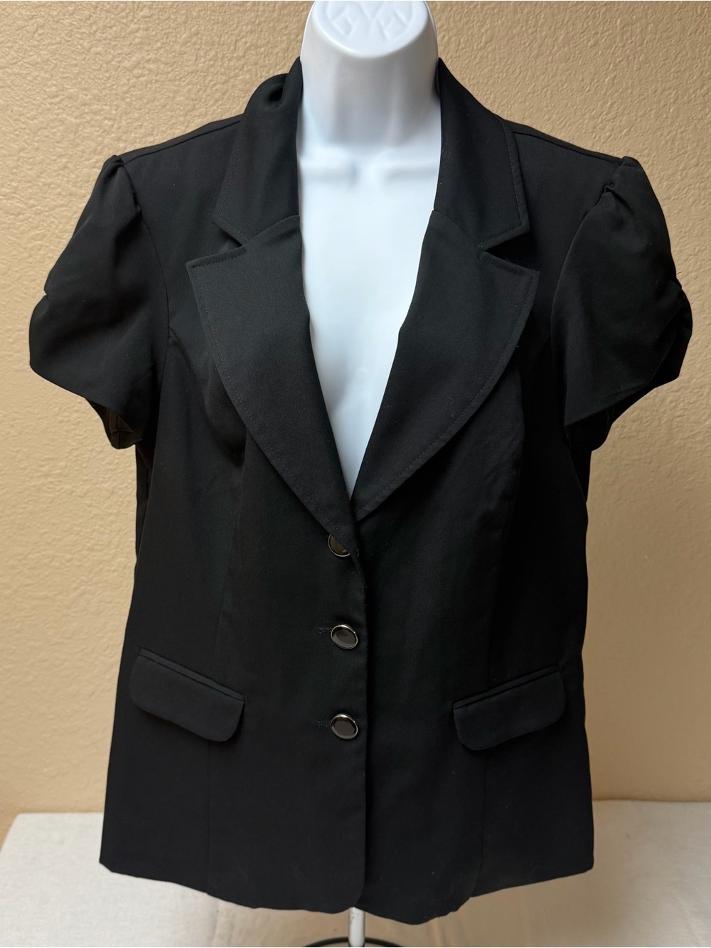 4/$20 Maurices Black Short-Sleeve Notched Lapel Blazer